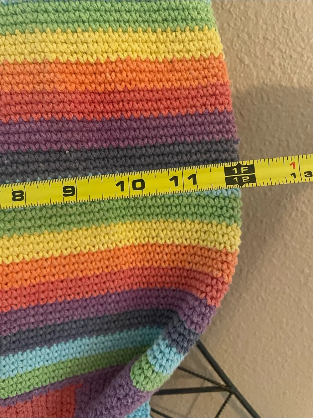 90’s Rainbow Colors Thick Crocheted Backpack
